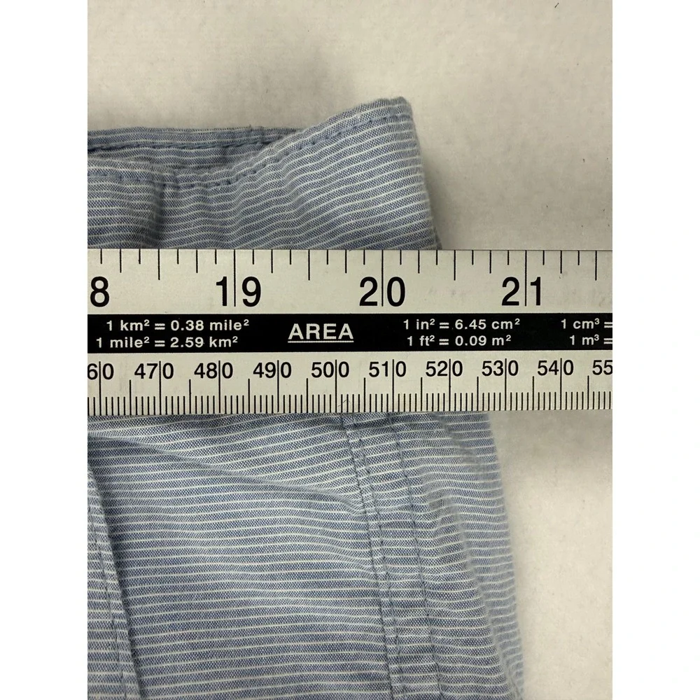 U.S. Polo Assn Shorts Mens 42 Blue‎ White Striped Cotton Chino Flat Front